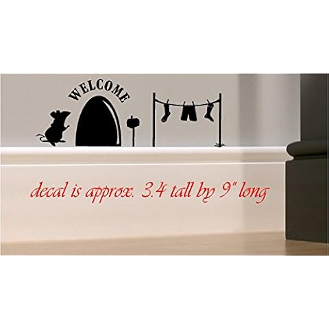 Walls with Style Mouse House with Laundry, Decal Sticker, (Black) Cover