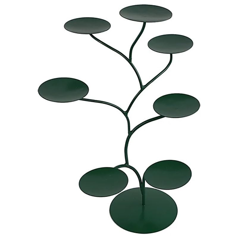 Display für 7 Chakra Lotus-Kerzenhalter grün - 49x32 cm