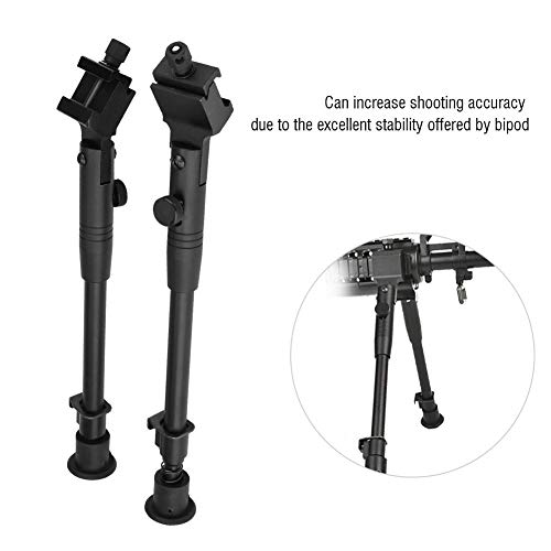 Bipode para Caza, Bípode Telescópico Ajustable de 9-12 Pulgadas, Aleación Aluminio Duradera Tácticas Ajustables Bípode de Rifle Monopié para Tiro de Caza, pies de Goma - imagen 8