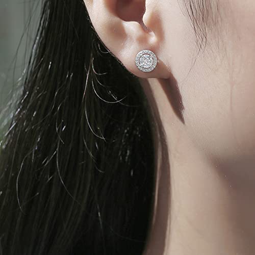 Moissanite boucles d'oreilles argent anti-allergie puces