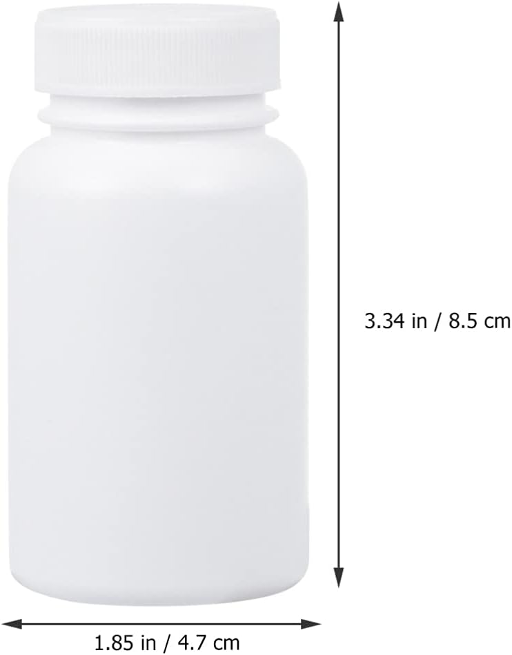100Ml White Plastic Pill Bottles with Caps 20 Pack Child Resistant Pharmaceutical Bottling Containers Portable for Travel Daily Medication Storage