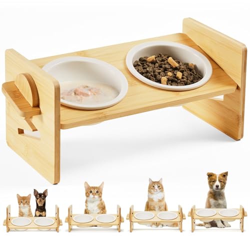 Smartoo Ceramic Elevated Cat & Dog Bowls