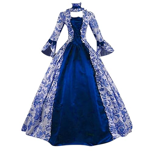 Robe Rétro Médiévale Femme Renaissance Baroque Robes Vintage Medievale Manches Trompette Victorienne Steampunk Gothique Robe Grandes Tailles Maxi Carnaval Halloween...