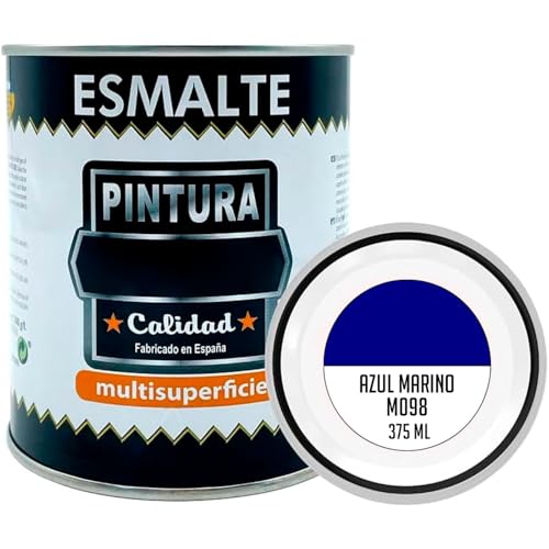 AC - Bote de Pintura Esmalte - Fabricado en España - Ideal para Cualquier Superficie, Madera, Plástico, Cristal o Cemento - Capacidad de 375 ML - Azul Marino (M098)