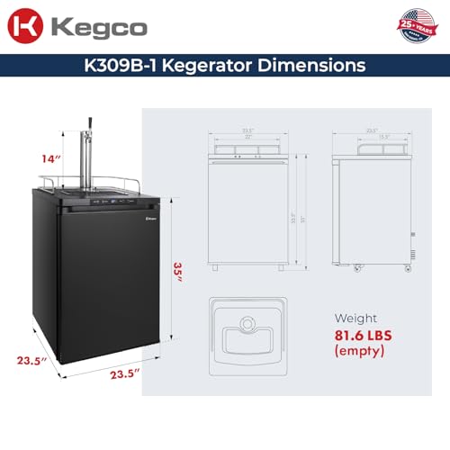 Image of Kegco 3PK309B-1 Keg Dispenser, 1 Tap, Black
