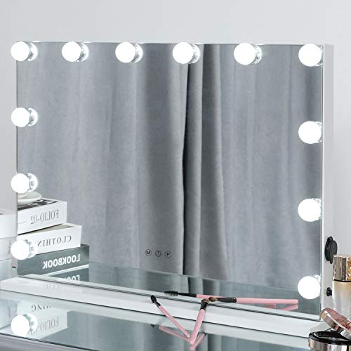 ❤ Crazy Deals Hollywood Makeup Vanity Mirror with Lights, Lighted Makeup Mirror with 12pcs Dimmable Led Bulbs for Tabletop Mirror & Wall Mounted, 22.85"x 17.6" ❤ Crazy Deals Hollywood Makeup Vanity Mirror with Lights, Lighted Makeup Mirror with 12pcs Dimmable Led Bulbs for Tabletop Mirror & Wall Mounted, 22.85"x 17.6"