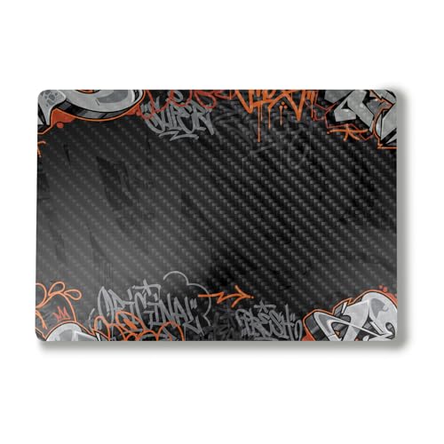 Image of Carbon Fiber Laptop Skin Compatible with Alienware M18 R2 (2024) - Orange Tag - Premium 3M Vinyl Protective Wrap Decal Cover - Easy to Apply | Crafted in The USA by MightySkins