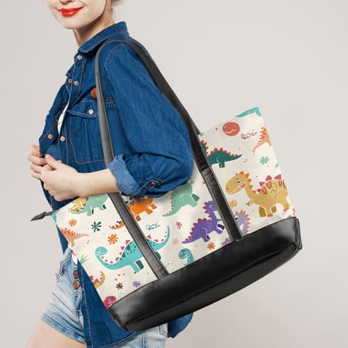 Canvas Laptop Tote Bag for Women Cherry Blossom Pink Blue 15.6 Inch Large Capacity Computer Bag2