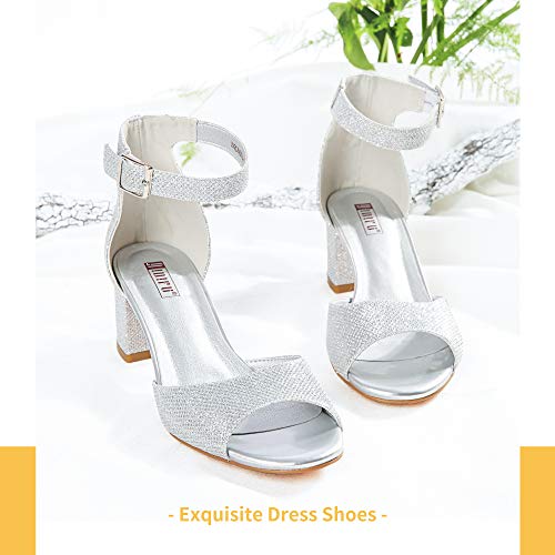 IDIFU Women's Candie Low Block Heels Sandals Peep Toe Chunky Ankle Strap Wedding Dress Shoes4