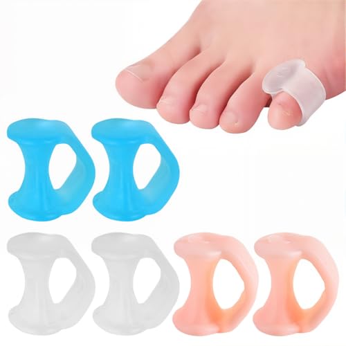 6 separadores de dedos, protectores de dedos, separadores de silicona para el dedo meñique, enderezadores de dedos en martillo pequeños para dedos torcidos, alivian la fricción y el roce.