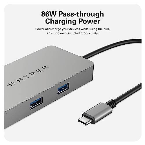 HyperDrive 5 Port USB C Hub - 86W Power Delivery, 4K HDMI, Ethernet, 5Gbps USB-A, USB Hub for Laptop, Chromebooks, and USB-C Compatible Devices by Hyper - Image 2