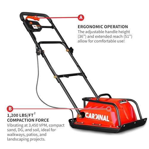 Electric Vibratory Plate Compactor Tamper 1.25 Amp for Gravel Soil Compaction