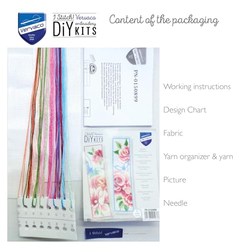 Image of Vervaco Cross Stitch Bookmark Kit Flowers and Butterflies (Set of 2) 2.4 inch x 8 inch