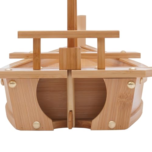 Bandeja de Sushi de Madera en Forma de Barco Grande miniatura 6