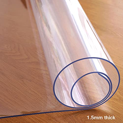 Nappe ronde transparente en PVC écologique avec bords droits nets - 6