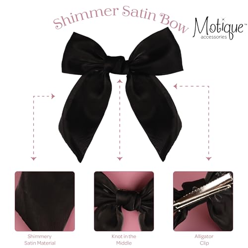 Accesorios de cabello con moños de satén negro miniatura 4