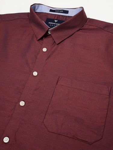 Image of Thomas Scott Men's Regular Fit Formal Shirt | 100% Cotton Long Sleeves | Spread Collar with Contrast Fabric (Available in Plus Size)