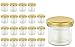 Lot de 20 pots en verre avec couvercle Doré 125 ml
