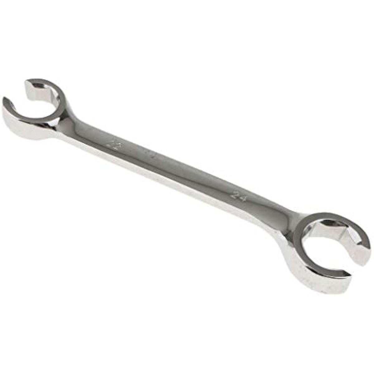Chencunquangod Brake Pipe Spanner, Metric Double End Open Ring Spanner for Hard to Reach, Confined Spacefor Home and Auto Repairing (22x24mm)