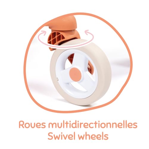 Smoby - Baby Nurse Puppenbuggy Pop - Puppenwagen mit frei beweglichen Vorderrädern, Metallrahmen - Für Puppen bis 42 cm (Puppe nicht enthalten) - Griffhöhe 53 cm - ab 18 Monaten, produziert in Spanien – Bild 4