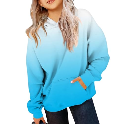 Sweatshirts For Teen Girls Long Sleeve Cute Hoodies Tie Dye Oversized Hooded Sweatshirts Loose Pullover Shirts Pockets