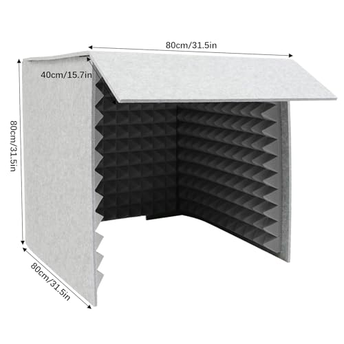 Cabina de aislamiento de sonido, escudo de grabación acústica portátil de mesa, cápsula de reducción de ruido para mejorar la claridad del sonido y las voces