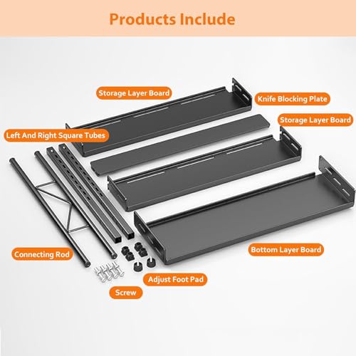 Image of ESPERO Kitchen Organizer Rack for Countertop | Heavy Duty Metal Spice Rack Storage | Kitchen Masala Stand for Storage of Oil Bottles, Jars, Containers & Utensils | Space Saving Rack for Home (3)