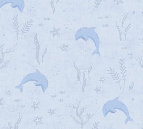 A.S. Création Lilly & Luis Non-Woven Wallpaper with Animals in Blue, White - 10,05 x 0,53 m Wallpaper for Kids - 771321 - Image 3