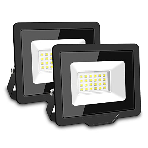 SKYWORLD 2 Pcs 20W Outdoor LED Flood Lights, 2000LM LED Security Lights, IP66 Waterproof