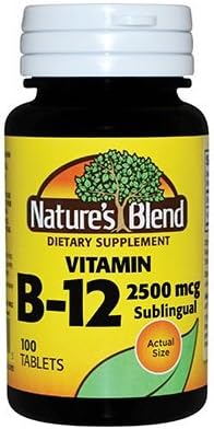 Nature's Blend Vitamin B-12 2500mcg, 100 Tablet Bottle (Pack of 3)