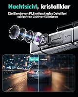 BOTSLAB 4 Kanal Dashcam Auto Vorne Hinten, 360°Dash Cam, 3K+3*1080P Autokamera mit 128GB SD Karte,5,8GHz WiFi & GPS,Super Nachtsicht,WDR,3,18" IPS-Bildschirm, G-Sensor, Loop-Aufnahme, Parküberwachung – Ansicht 5