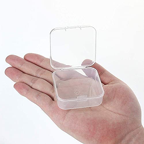 Image of DUOFIRE Containers with Lids 24 Pack Plastic Box Clear Storage Containers Bead Organizer for Crafts, Jewelry, Small Items (2.1x2.1x0.8 Inches)