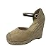 Produktbild Minetom Damen Schuhe Sandalen Espadrilles - Knöchelriemen - Plateauschuhe - Seil - Geflochten - String Tanga Keilabsatz High Heel 9 cm C Beige EU 38
