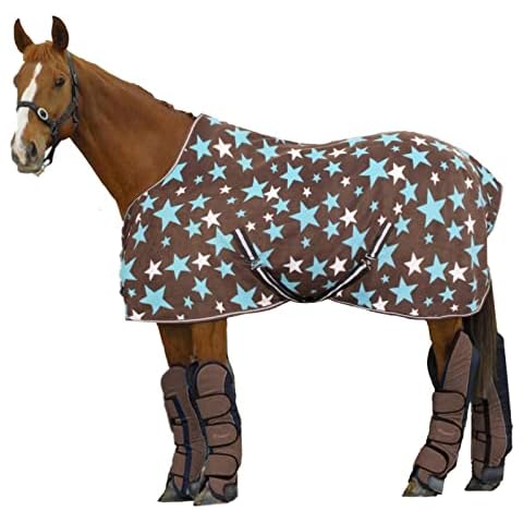 Bow & Arrow Horse Fleece Stable Rug - 250G Medium Weight Standard Neck Star Printed Blanket - Equestrian Protective Winter Indoor Yard Travel Warm Cover Cover