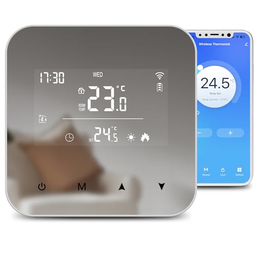 Termostato 2 fili Wi-Fi a batteria, adatto per caldaie a gas. Termostato programmabile giornalmente, compatibile con Google Assistant e Alexa. controllabile da remoto tramite TUYA o Smart Life.