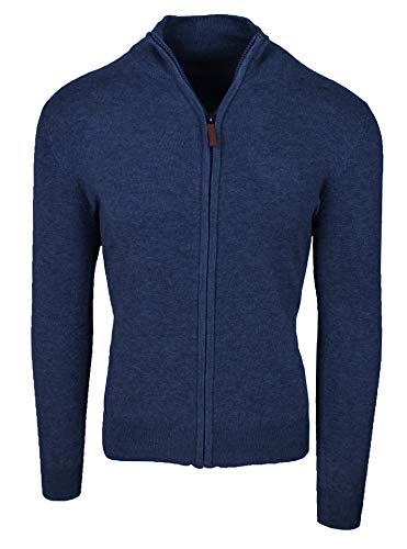Cardigan pour homme bleu marine zippé de classe d'hiver grande taille 5XL Evoga