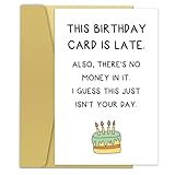 Zoytonky Belated Birthday Card for Him or Her, Funny Late Birthday Gifts for Friend, Colleagues, Coworker, Men, Women, This Birthday Card Is Late