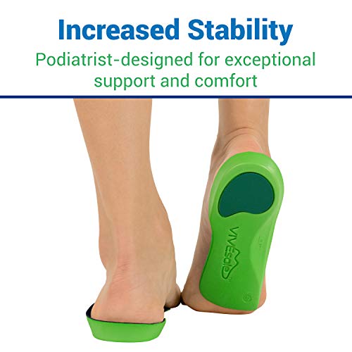 Vivesole Orthotic Heel Insoles - Half Shoe Inserts for Plantar Fasciitis, Foot Arch, Feet Fatigue, Lower Back Pain Relief - Non Odor Foam Cup Support for Men, Woman - for Walking, Running, Exercises