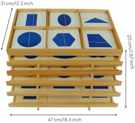 Bothyi Children Geometric Panel Wooden Educational Cabinet Geometry Learning Toy Sensorial Shape Sorting Shape Recognition Kit Exploration for Visual - 2