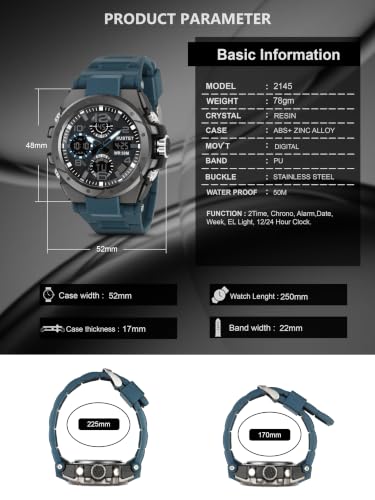 Image of RUSTET Analogue - Digital Men's Watch (Black Colored Strap - 2145)