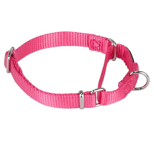 Hyhug Collare per cani Martingala in nylon resistente, anti-fuga, per cani di taglia grande, media e piccola, per addestramento a piedi e uso quotidiano (S, rosa caramella)