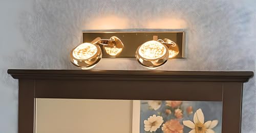 Image of FILLISKA 3 in 1 Double Wall spot /Picture /Display /Mirror Light with Adjustable Head and Colour Changing Function (Crystal Gold-6518)(1 Year Warranty)