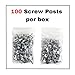 1 Inch Length Aluminum Chicago Screw Posts, Silver, 3/16 Inch Diameter, Suitable for Photo Albums, Swatch Books, Architectural and Engineering Drawings, Menus, 100 per Box