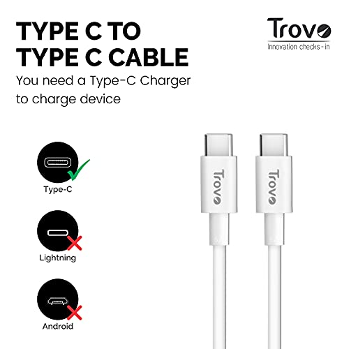 Image of Trovo RCT-44 3A USB Type-C to Type-C 1Mtr Type-C Cable-White