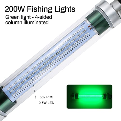 Xinhaohang Led Fishing Light,Ice Or Night Fishing Lights,Battery Clip 12V Ip68 6M,Underwater Submersible Lure Lamp,Attractants For Squid,Crappie,For Dock,Fresh & Salt Water(100W 10000Lm) #TOP1