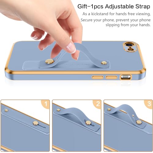 Coque silicone iPhone SE anti-chute avec béquille de support