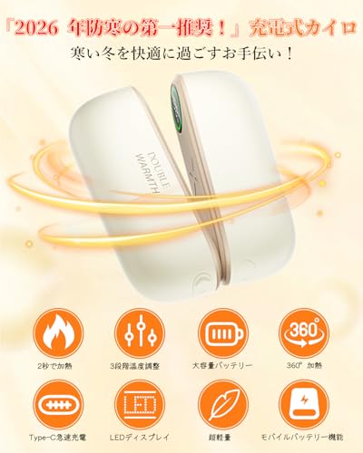 PIEPIEGO マグネット分離式 充電式カイロ の商品画像 1
