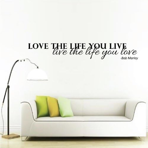 Love The Life You Live Bob Marley Wall Sticker - Removable Wall Decal Quote Mural