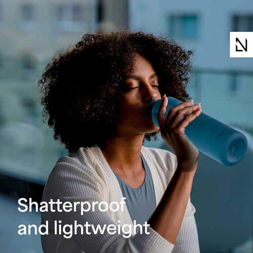 Image of LARS NYSOM Water Bottle 34oz | Drinking Bottle 1 Liter | Ultralight Tritan Sports Flask leak-proof | Ideal for sports, office, yoga | 2 lids included (Ash Gray, 33.9oz)