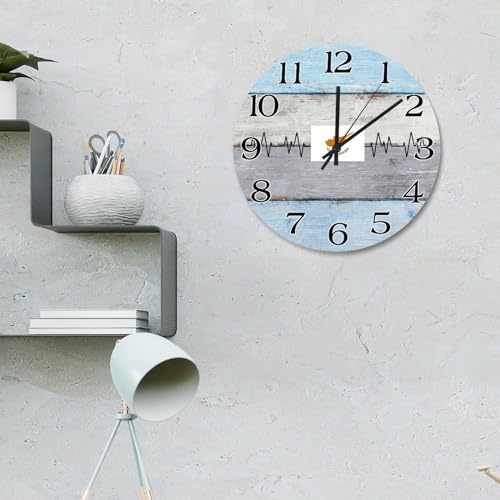 Horloge Chypre silencieuse de 38cm pour déco salon rustique